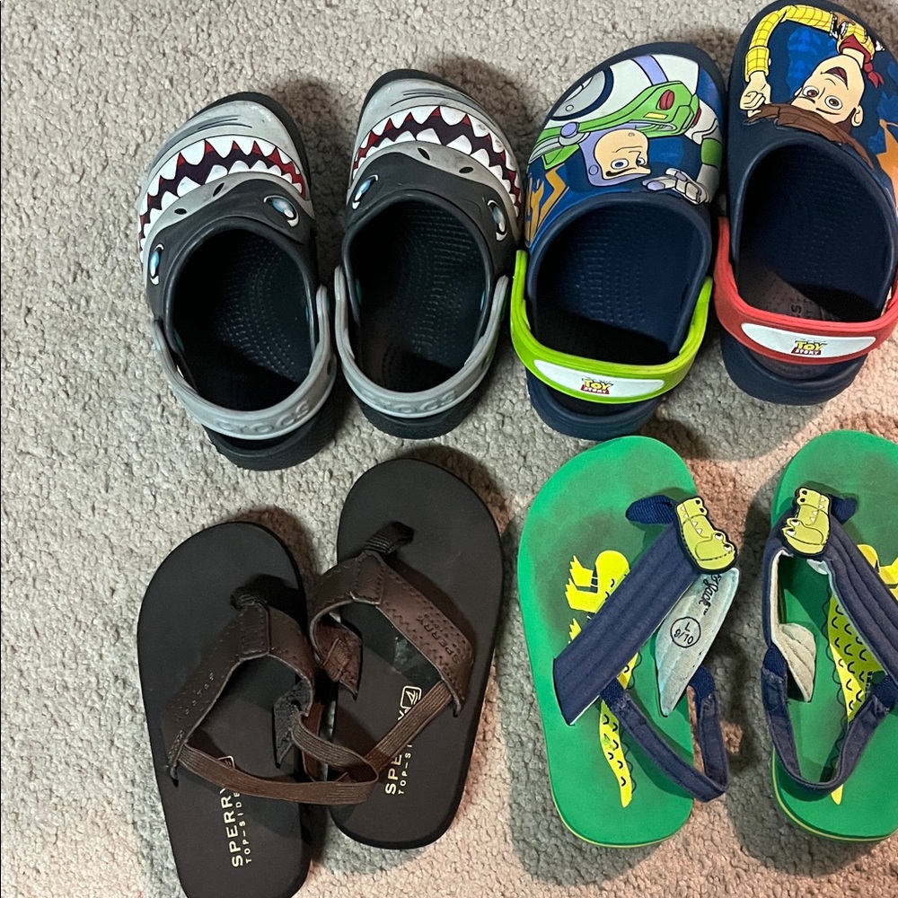 Sperry Kids Brown and Green Sandals Set